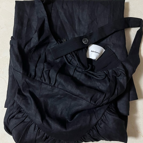 Reformation Balia Linen Dress - Black - Picture 5 of 6